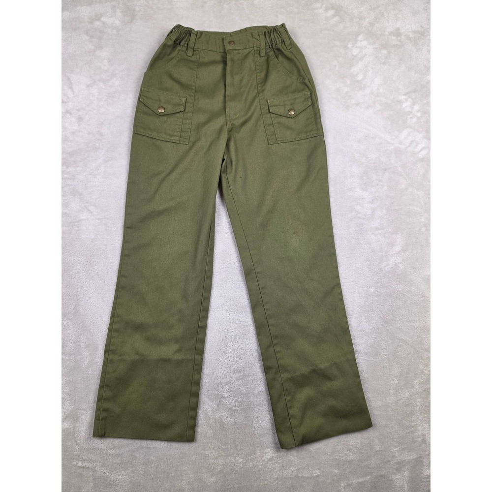 Boy Scouts of America Uniform Pants Men 27x26 Green Cargo Utility Vintage *Read